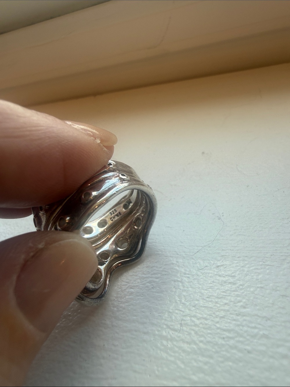 Robert Lee Morris Sculptural Stacked Ring - Silver | Size 6 - Picture 11 of 12